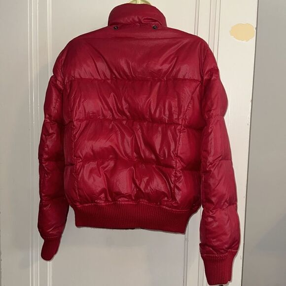 Refuge brand red nylon puffer coat - Picture 7 of 9